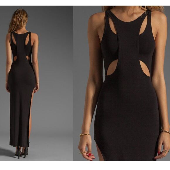 NWT Blessed Are Meek S Sexy Holey Smoke BodyCon Dress Black Cut Out Boho Indie - Picture 12 of 13